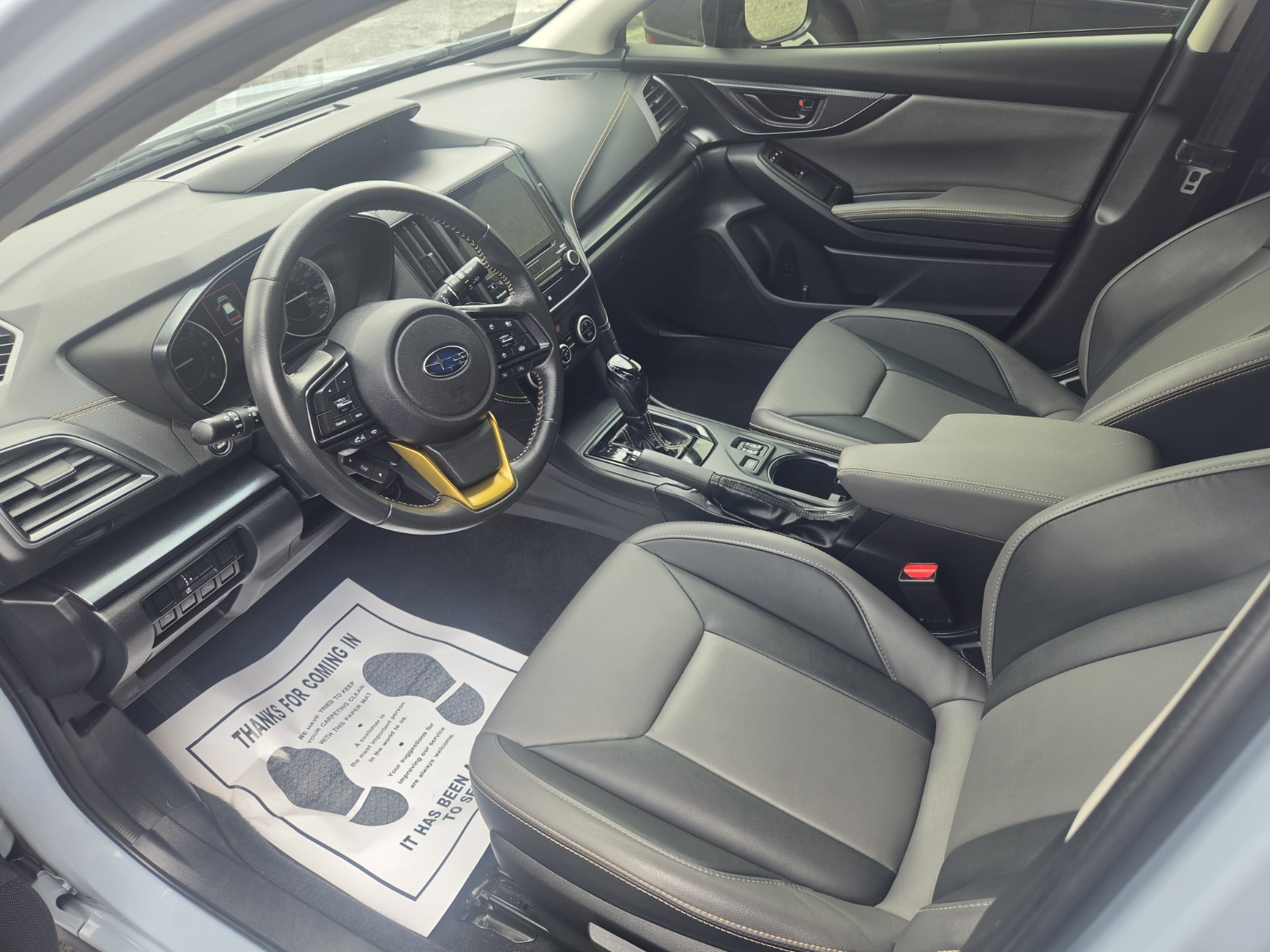 Clean Subaru front interior after detailing